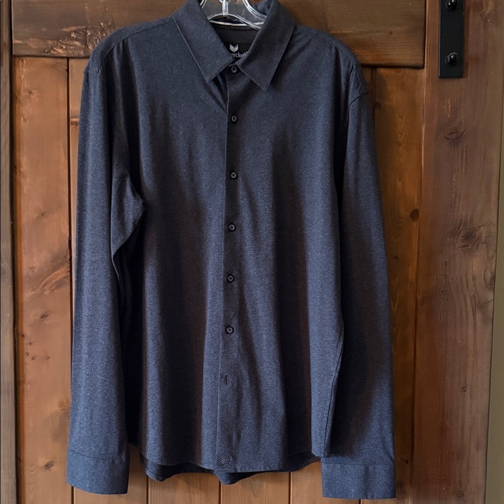 Men's Dark Gray Button Down Shirt